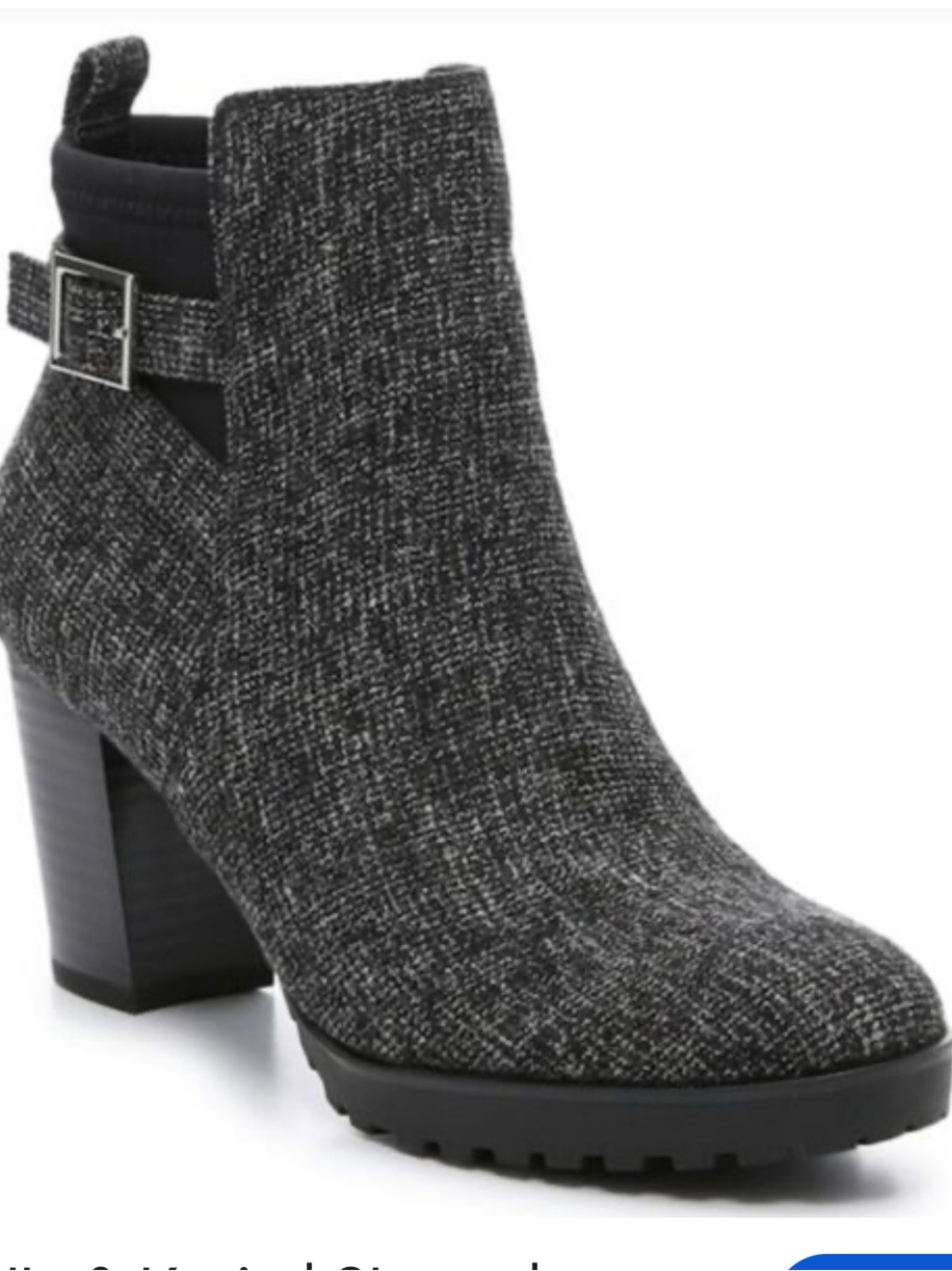 Kelly & Katie Womens Mallorla Ankle Boots Booties Gray Tweed Fabric Zip Sz 9.5